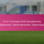 3-2-4-1 Formasjon Rolle Spesialisering: Ferdighetssett, Taktisk Bevissthet, Tilpasningsevne