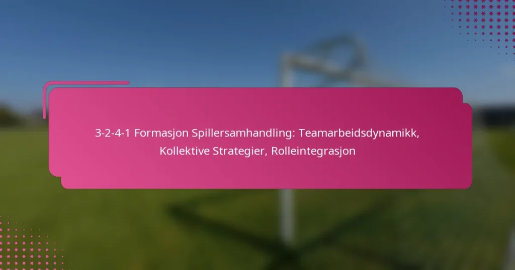 3-2-4-1 Formasjon Spillersamhandling: Teamarbeidsdynamikk, Kollektive Strategier, Rolleintegrasjon