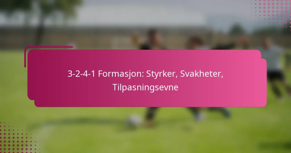 3-2-4-1 Formasjon: Styrker, Svakheter, Tilpasningsevne