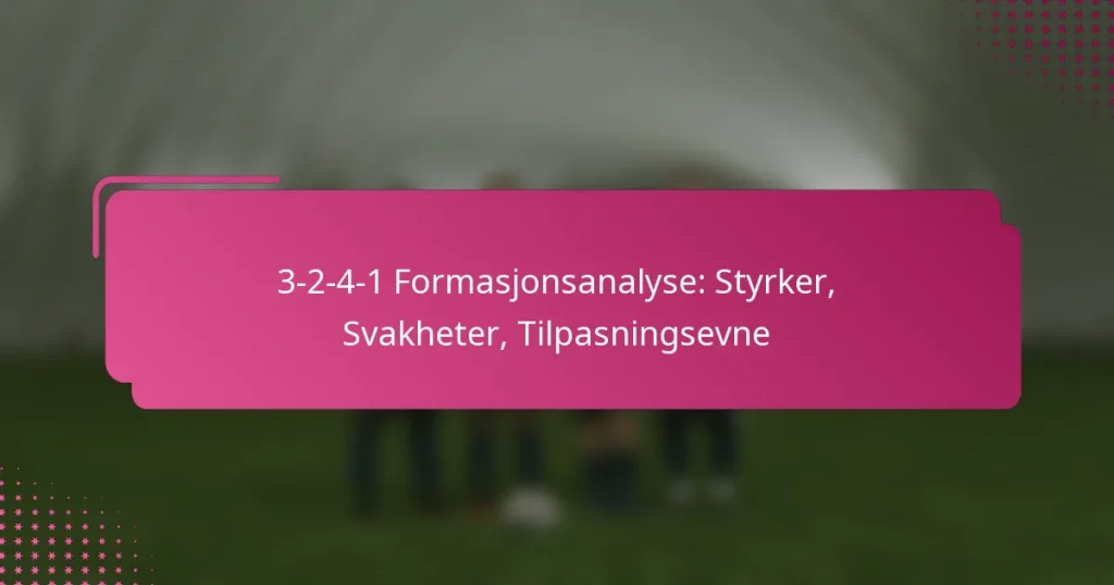 3-2-4-1 Formasjonsanalyse: Styrker, Svakheter, Tilpasningsevne