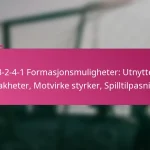 3-2-4-1 Formasjonsmuligheter: Utnytte svakheter, Motvirke styrker, Spilltilpasning