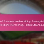 3-2-4-1 Formasjonsrolleutvikling: Treningsfokus, Ferdighetsforbedring, Taktisk Utdanning