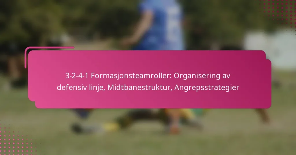 3-2-4-1 Formasjonsteamroller: Organisering av defensiv linje, Midtbanestruktur, Angrepsstrategier