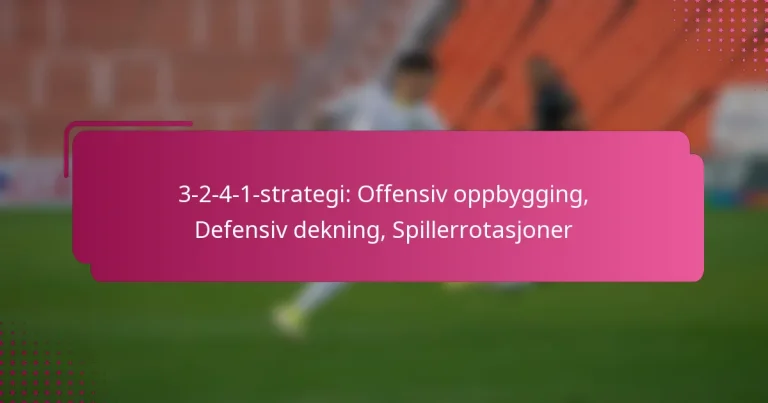3-2-4-1-strategi: Offensiv oppbygging, Defensiv dekning, Spillerrotasjoner