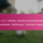 3-2-4-1 Taktikk: Utnytte motstanderens svakheter, Spilltempo, Taktiske frispark