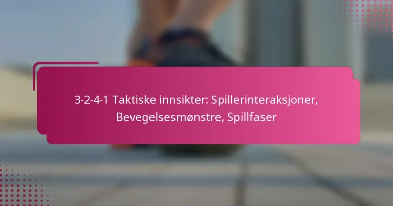 3-2-4-1 Taktiske innsikter: Spillerinteraksjoner, Bevegelsesmønstre, Spillfaser