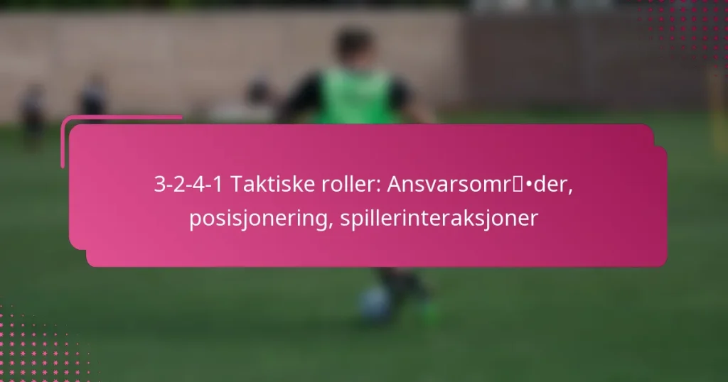 3-2-4-1 Taktiske roller: Ansvarsområder, posisjonering, spillerinteraksjoner