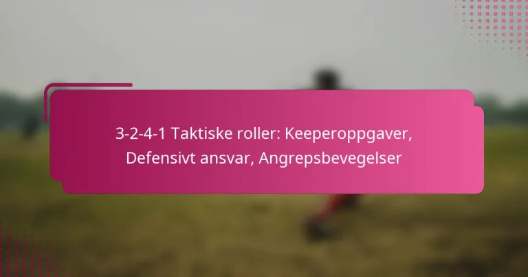 3-2-4-1 Taktiske roller: Keeperoppgaver, Defensivt ansvar, Angrepsbevegelser
