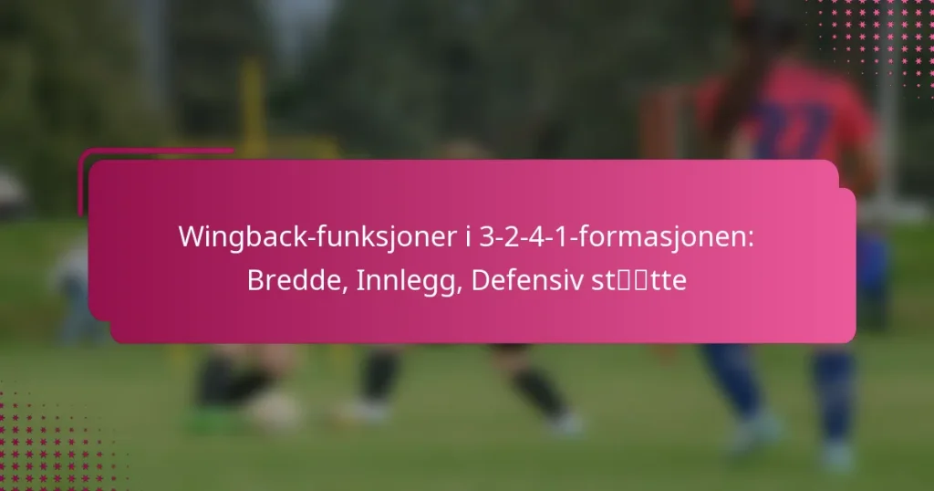 Wingback-funksjoner i 3-2-4-1-formasjonen: Bredde, Innlegg, Defensiv støtte