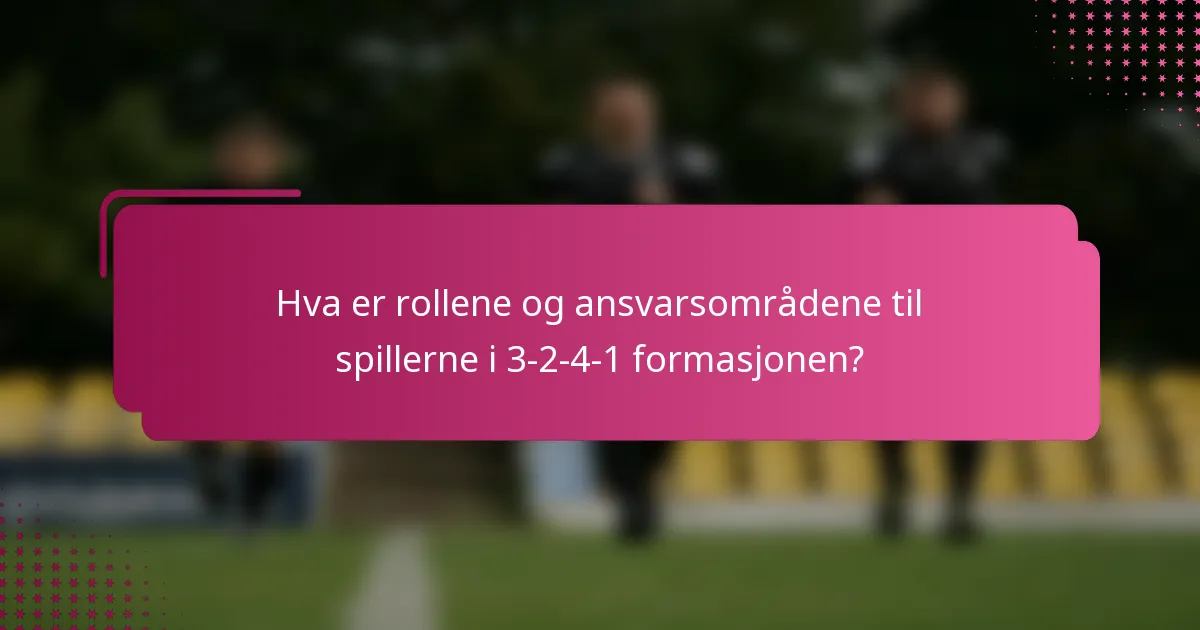 Hva er rollene og ansvarsområdene til spillerne i 3-2-4-1 formasjonen?